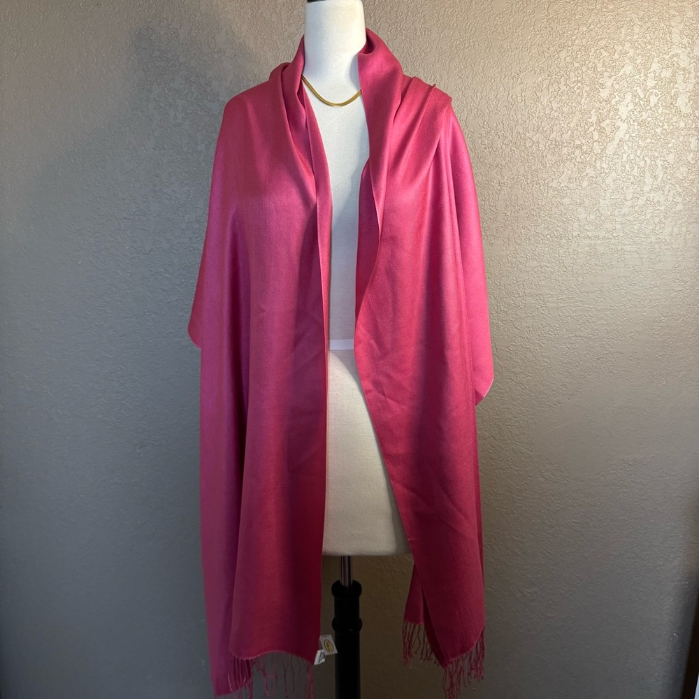 Talbots Vibrant Pink Silk Scarf